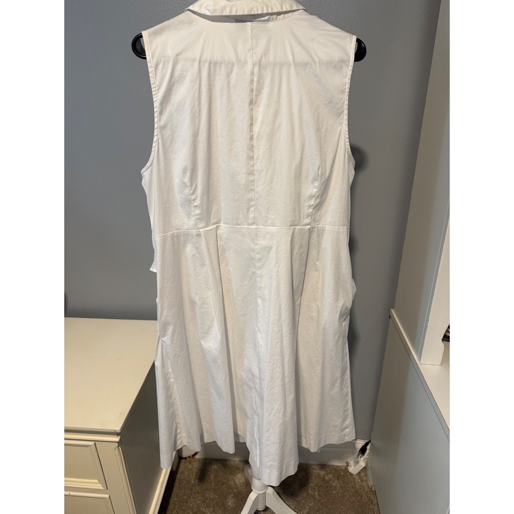 Lane Bryant White Twist Front Sleeveless Midi Shirtdress Plus Size 18 Collared - Picture 2 of 6